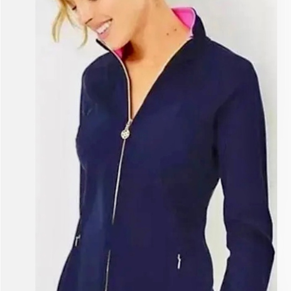 Lilly Pulitzer Navy Jacket with Pink Accents